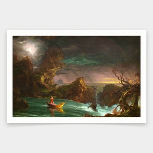 Thomas Cole,The Voyage of Life Manhood,art prints,Vintage art,canvas wall art,famous art prints,q2103