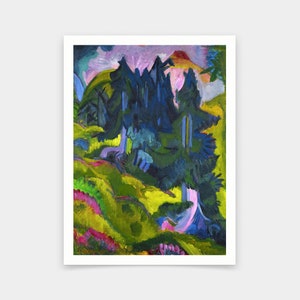 Ernst Ludwig Kirchner,Firs,Fir forest landscape,art prints,Vintage art,canvas wall art,famous art prints,V5638