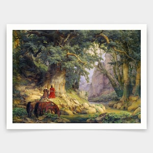 Carl Friedrich Lessingcarl Friedrich Lessing , the millennial oak,art prints,Vintage art,canvas wall art,famous art prints,V3291