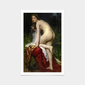 William-Adolphe Bouguereau,Woman Bathing,art prints,Vintage art,canvas wall art,famous art prints,2V153