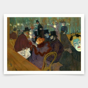 Henri de Toulouse-Lautrec,At the Moulin Rouge, 1895,art prints,Vintage art,canvas wall art,famous art prints,V4063