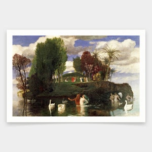 Arnold Bocklin,The Island of the Living,art prints,Vintage art,canvas wall art,famous art prints,V999