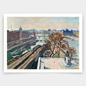 Albert Marquet,View of the Seine and the Monument to Henry IV,art prints,Vintage art,canvas wall art,famous art prints,V3019