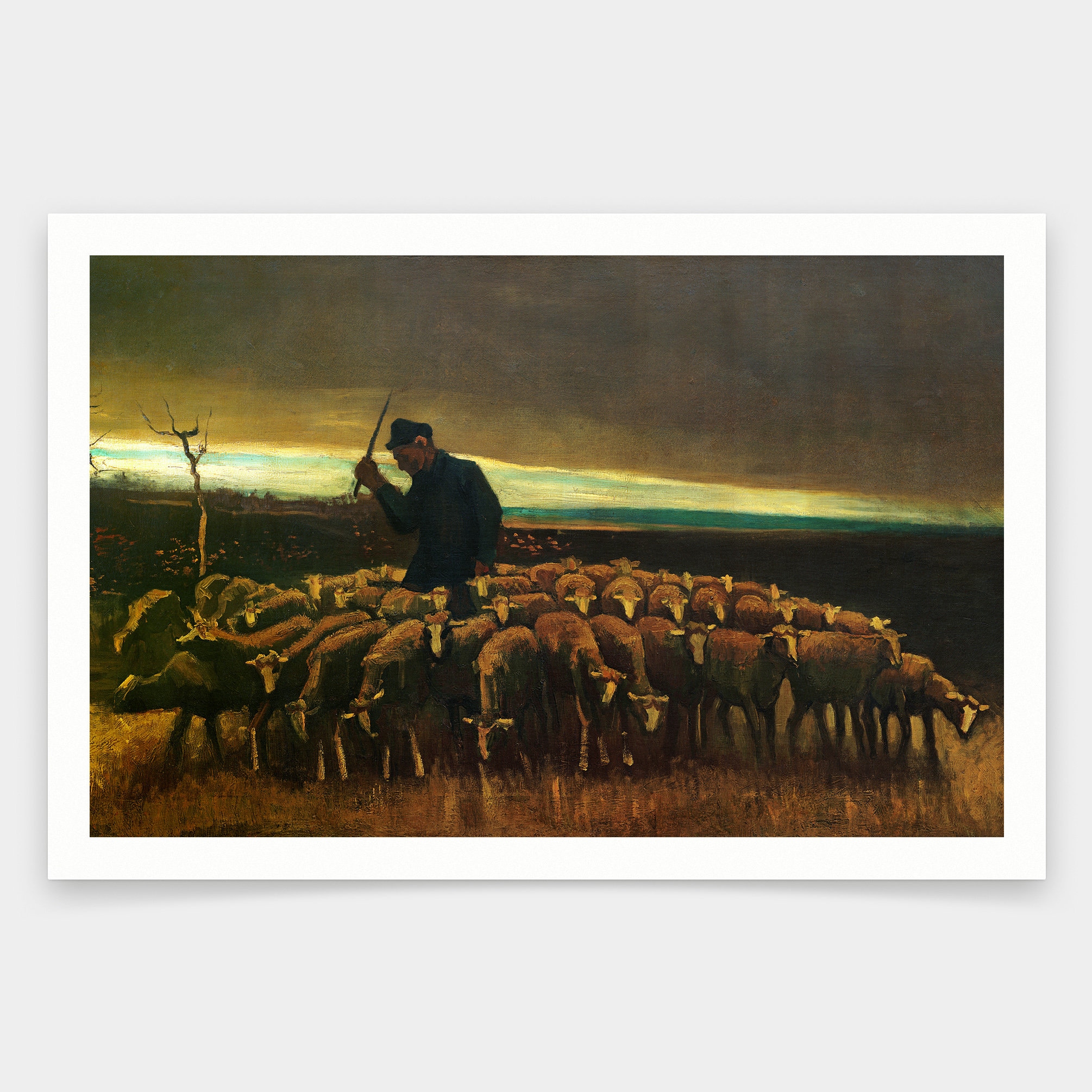 Vincent Van Gogh,shepherd With a Flock of Sheep,art Prints,vintage