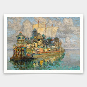 Konstantin Gorbatov,the Invisible City Of Kitezh,art prints,Vintage art,canvas wall art,famous art prints,V4532