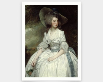 George Romney,Mrs Francis Russell,art prints,Vintage art,canvas wall art,famous art prints,V5799