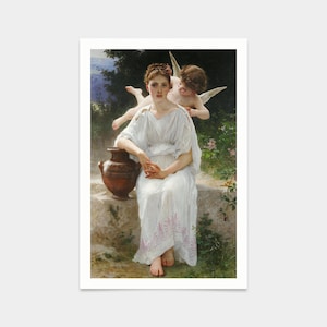 William-Adolphe Bouguereau,Whisperings of Love,art prints,Vintage art,canvas wall art,famous art prints,q2585