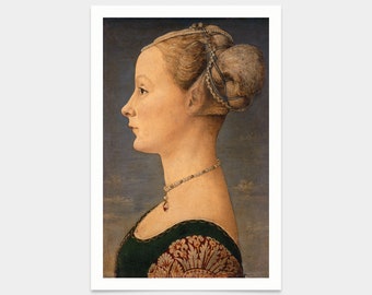 Piero del Pollaiolo,Portrait de jeune femme,estampes d’art,art vintage,art mural sur toile,tirages d’art célèbres,q2553