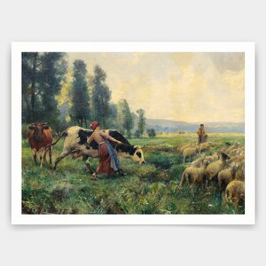 Julien Dupré,Country Life,art prints,Vintage art,canvas wall art,famous art prints,q1191