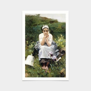 Joaquin Sorolla y Bastida,The Milkmaid, circa 1890,art prints,Vintage art,canvas wall art,famous art prints,V2636
