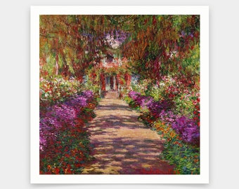 Claude Monet,A Pathway in Monets Garden Giverny,art prints,Vintage art,canvas wall art,famous art prints,V7001