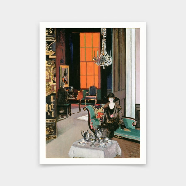 Francis Campbell Boileau Cadell,Intérieur - The Orange Blind, C.1928,tirages d’art,art vintage,art mural sur toile,tirages d’art célèbres,V5698