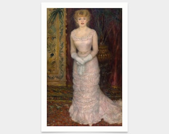 Pierre Auguste Renoir,Portrait of Actress Jeanne Samary,art prints,Vintage art,canvas wall art,famous art prints,V2839