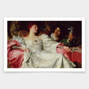 Frank Dicksee,An Offering, 1898 By Frank Dicksee,art prints,Vintage art,canvas wall art,famous art prints,V1352