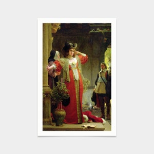 Marcus Stone, La carta, impresiones de arte, arte vintage, arte de pared de lienzo, impresiones de arte famosas, V2761
