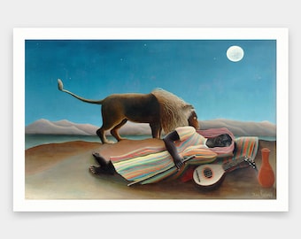 Henri Rousseau,The Sleeping Gypsy,art prints,Vintage art,canvas wall art,famous art prints,q1738