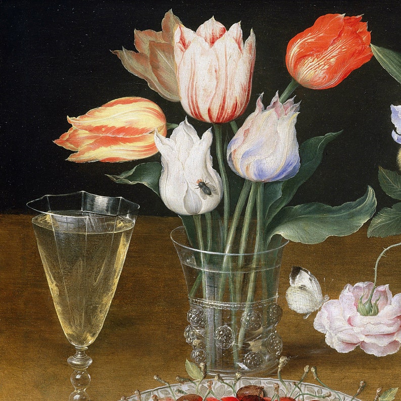 Osias the Elder Beert,still Life With Lilies, Roses, Tulips, Cherries ...