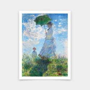 Claude Monet,Frau mit Sonnenschirm - Madame Monet und ihr Sohn,Kunstdrucke,Vintage Kunst,Leinwand Wandkunst,berühmte Kunstdrucke,q424