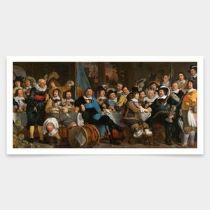 Bartholomeus van der Helst,Banquet at the Crossbowmen&#39;s Guild in Celebration of the Treaty of Munster,art prints,Vintage art,V7795