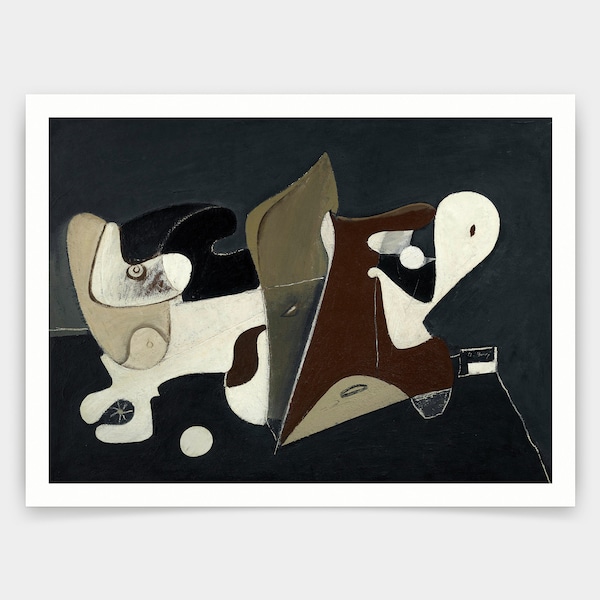 Arshile Gorky,Nighttime, Enigma and Nostalgia,Abstract Wall Art,art prints,Vintage art,canvas wall art,famous art prints,V3144