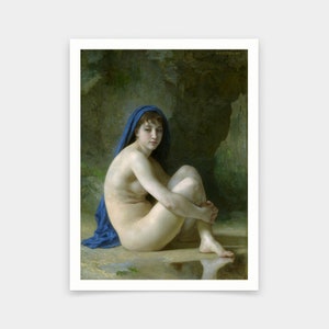 William adolphe Bouguereau,seated Nude,art prints,Vintage art,canvas wall art,famous art prints,V6873