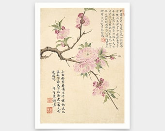 Xiang Shengmo,Peach blossom,Chinese Flower Paintings,art prints,Vintage art,canvas wall art,famous art prints,V6917