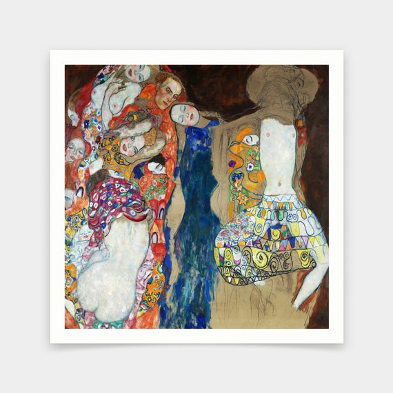 クリムト 絵画 クリムト 絵画「メーダ プリマヴェージの肖像」展示用フック付金箔張