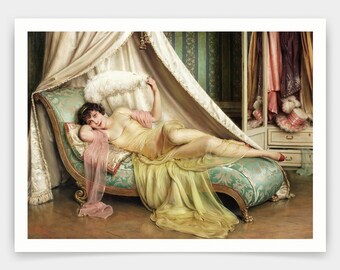 硝子絵画 女性の肖像 木製フレーム付き 鳥を持つ女性（鳥を持つ女性）。 Louis Michel Van Loo (1707