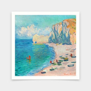 Claude Monet,Étretat The Beach and the Falaise d’Amont, 1885,art prints,Vintage art,canvas wall art,famous art prints,q2651