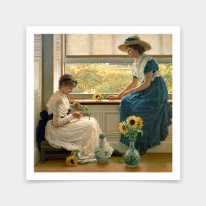 George Dunlop Leslie,Sonne und Mond Blumen,Kunstdrucke,Vintage Kunst,Leinwand Wandkunst,berühmte Kunstdrucke,V7078