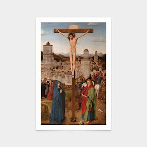 Jan van Eyck,Crucifixion,art prints,Vintage art,canvas wall art,famous art prints,2V80