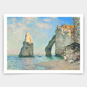 Claude monet, los acantilados de Étretat, impresiones de arte, arte vintage, arte de pared de lienzo, grabados de arte famosos, q899