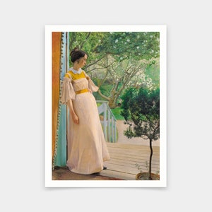 Laurits Andersen Ring,At the French Windows. The Artist&#39;s Wife,art prints,Vintage art,canvas wall art,famous art prints,2V253