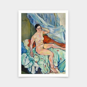 Suzanne Valadon,Nude seated on the edge of a bed,art prints,Vintage art,canvas wall art,famous art prints,V6768