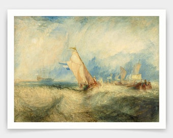 Joseph Mallord William Turner, Van Tromp, vagabonder pour plaire à ses maîtres, Ships a Sea, obtenir un bon mouillage, tirages d’art, art vintage, V4486