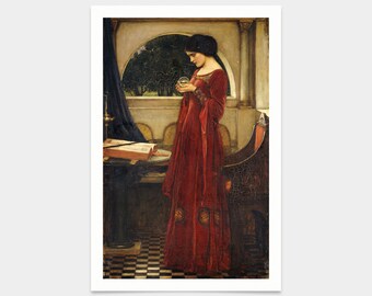 John William Waterhouse,The Crystal Ball,art prints,Vintage art,canvas wall art,famous art prints,V2668
