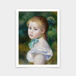 Pierre Auguste Renoir,Head of Young Girl,art prints,Vintage art,canvas wall art,famous art prints,V6602