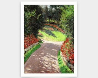 Gustave Caillebotte,The Path in the Garden,art prints,Vintage art,canvas wall art,famous art prints,V5908