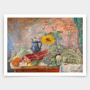 James Ensor,Flowers and Vegetables,art prints,Vintage art,canvas wall art,famous art prints,V4210