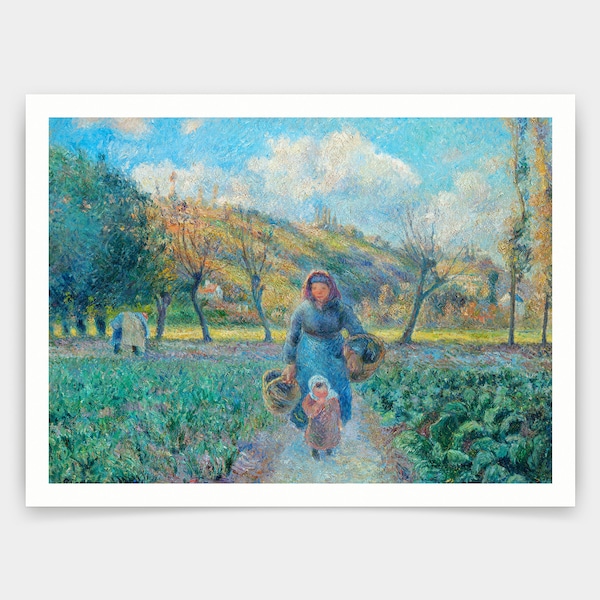 Camille Pissarro,In the Vegetable Garden,art prints,Vintage art,canvas wall art,famous art prints,q810