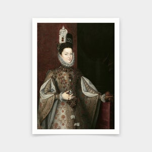 Alonso Sanchez Coello, Isabel Clara Eugenia, kvinnoporträtt, konsttryck, Vintagekonst, canvastavlor, kända konsttryck, V5284