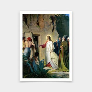 Carl Bloch,Raising of Lazarus,art prints,Vintage art,canvas wall art,famous art prints,V5451