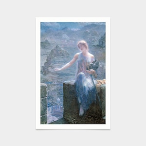 Edward Robert Hughes, La veglia delle Valchirie, 1906 e la pittura d'oro su carta, stampe d'arte, arte vintage, arte murale su tela, stampe d'arte famose, V2365