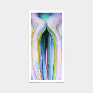Georgia O&#39;Keeffe,Grey Lines with Black, Blue and Yellow, 1923,art prints,Vintage art,canvas wall art,famous art prints,vertical narrow,V7691