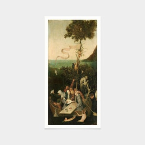 Hieronymus Bosch,Das Schiff der Narren,Kunstdrucke,Vintage Kunst,Leinwand Wandkunst,berühmte Kunstdrucke,vertikale schmale Drucke,V7421