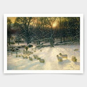 Joseph Farquharson, el acortamiento del día de los inviernos está cerca de su fin, impresiones de arte, arte vintage, arte de pared de lienzo, impresiones de arte famosas, V4469