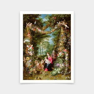 Brueghel and Balen,The Virgin and Child with the infant Saint John the Baptist, Saint Anne and angels, surrounded by a ,V5429