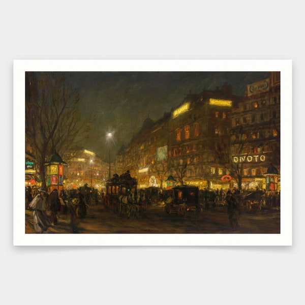 František Tavík Šimon,Les Grandes Boulevards,estampes d’art,art vintage,art mural sur toile,gravures d’art célèbres,q1697