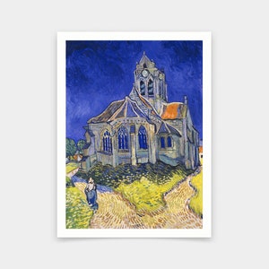 Vincent van Gogh,The Church at Auvers,art prints,Vintage art,canvas wall art,famous art prints,2V293