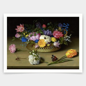 Ambrosius Bosschaert the Elder,Flower Still Life, 1614,art prints,Vintage art,canvas wall art,famous art prints,V3115